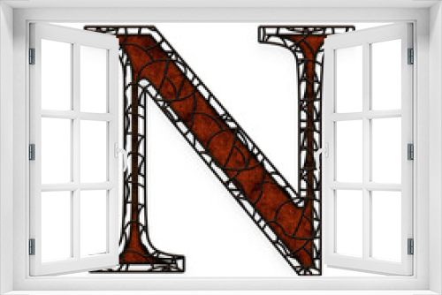 Fototapeta Naklejka Na Ścianę Okno 3D - Rustic Cage alphabet uppercase letters. This is a part of a set which also includes lowercase letters, numbers, punctuation marks and symbols.