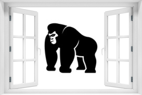 Fototapeta Naklejka Na Ścianę Okno 3D - simple gorilla icon illustration vector, gorilla silhouette
