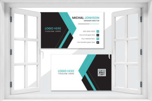 Modern Name Card Template Design, Minimalist Visiting Car Corporate design for company advertising.double sided business card template modern and clean style