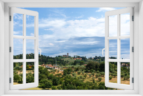 Fototapeta Naklejka Na Ścianę Okno 3D - Panoramic view from the terrace near the Porcelain Museum in the Pitti Palace