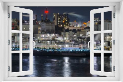 Fototapeta Naklejka Na Ścianę Okno 3D - 京浜工業地帯の工場夜景