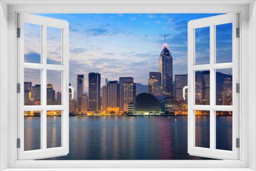 Fototapeta Naklejka Na Ścianę Okno 3D - Hong Kong city skyline