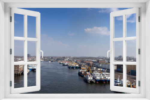 Fototapeta Naklejka Na Ścianę Okno 3D - Harbour of IJmuiden Netherlands. Ferry to England. Panorama. 