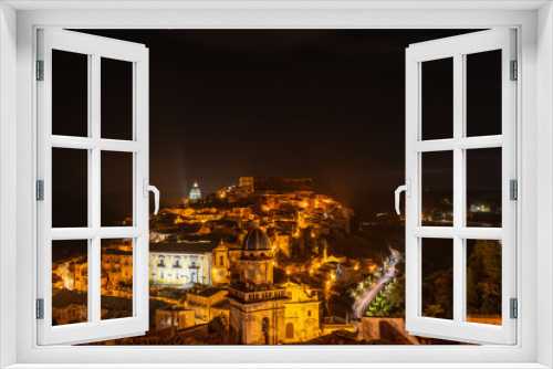 Fototapeta Naklejka Na Ścianę Okno 3D - Nightscape of Ragusa Ibla, Sicily, Italy, Europe, World Heritage Site