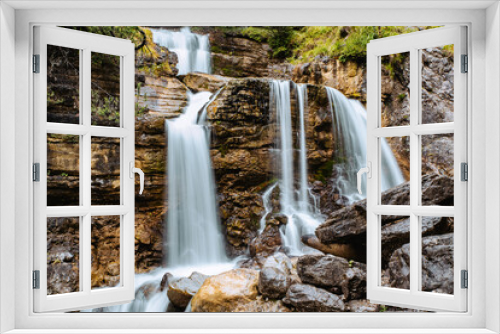 Fototapeta Naklejka Na Ścianę Okno 3D - Kuhflucht Wasserfall, Wasserfall, Garmisch, Fels, Berg