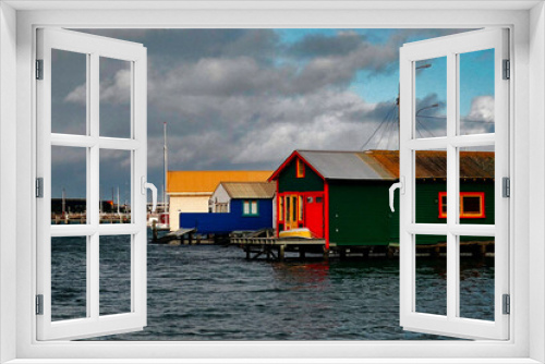 Fototapeta Naklejka Na Ścianę Okno 3D - Boathouses, Wellington, New Zealand