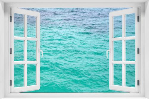 Fototapeta Naklejka Na Ścianę Okno 3D - Blue green sea water surface texture. Blue ocean summer