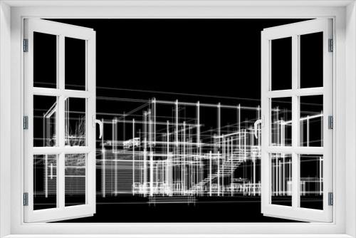 Fototapeta Naklejka Na Ścianę Okno 3D - architectural drawing 3d illustration