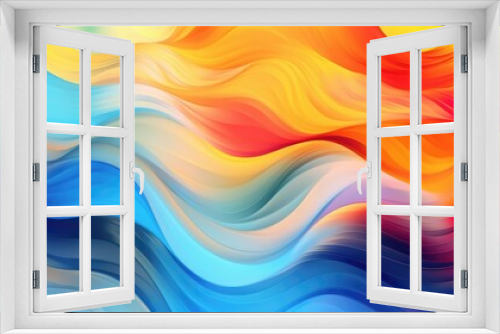 Abstract multicolored wavy background. AI generative image.