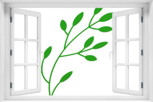 Fototapeta Naklejka Na Ścianę Okno 3D - Green tree branch curved stem lush organic leaves eco bio botanical environment 3d icon vector