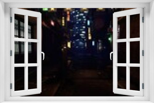 Fototapeta Naklejka Na Ścianę Okno 3D - Cyberpunk Alley