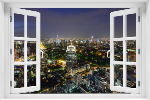 Fototapeta Naklejka Na Ścianę Okno 3D - Green area in Modern Commercial City (Bangkok)