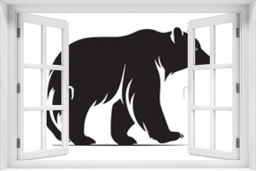 Fototapeta Naklejka Na Ścianę Okno 3D - bear vector logo - black and white . Abstract drawing Vector illustration