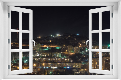Fototapeta Naklejka Na Ścianę Okno 3D - Yalta town at night, Ukraine, Crimea