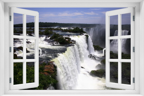 Fototapeta Naklejka Na Ścianę Okno 3D - Iguassu (Iguazu; Iguaçu) Falls - Large Waterfalls