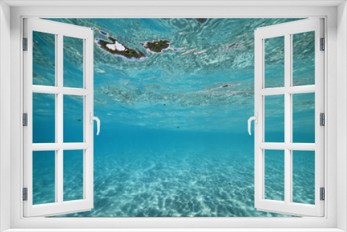 Fototapeta Naklejka Na Ścianę Okno 3D - sandy beach underwater photo background abstract horizontal panorama of the blue sea