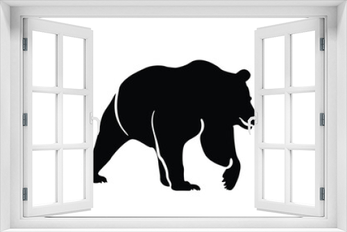 Fototapeta Naklejka Na Ścianę Okno 3D - Black bear shadow for logos or designs. bear icon - vector concept illustration for design on a white background