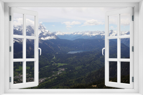 Fototapeta Naklejka Na Ścianę Okno 3D - View from Kramerspitz mountain to Garmisch-Partenkirchen, Upper Bavaria, Germany	