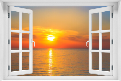 Fototapeta Naklejka Na Ścianę Okno 3D - Sunset over the sea in summer