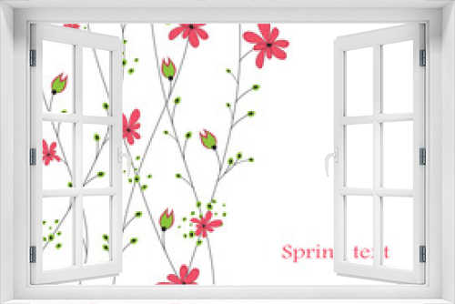 Fototapeta Naklejka Na Ścianę Okno 3D - Colourful Spring flowers background. Vector illustration