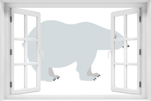 Fototapeta Naklejka Na Ścianę Okno 3D - Animal illustration. Polar bear drawn in a flat style. Isolated object on a white background. Vector 10 EPS