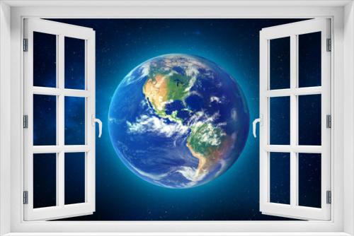 Fototapeta Naklejka Na Ścianę Okno 3D - Blue planet earth in space. North and south america continent. Elements of this image furnished by NASA