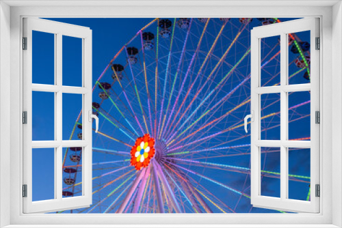 Fototapeta Naklejka Na Ścianę Okno 3D - night in amusement park 