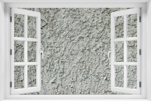 Fototapeta Naklejka Na Ścianę Okno 3D - Closeup of gray stucco wall.