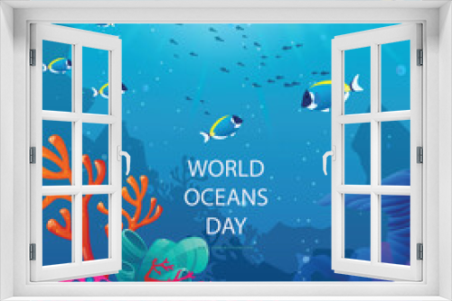Fototapeta Naklejka Na Ścianę Okno 3D - Free vector gradient world oceans day instagram posts