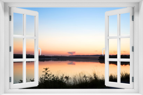 Fototapeta Naklejka Na Ścianę Okno 3D - Sonnenuntergang auf dem See