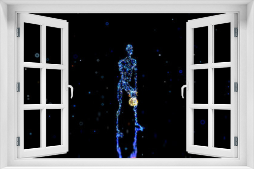 Fototapeta Naklejka Na Ścianę Okno 3D - 3D abstract man doing kettlebells
