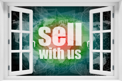 Sell with us word on digital screen