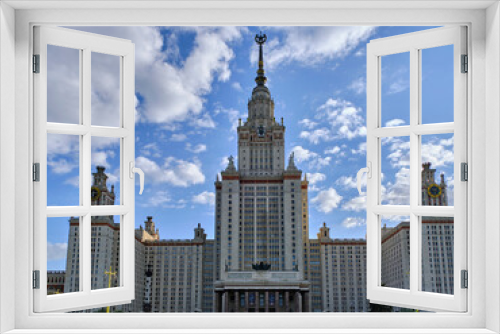 Building Moscow State University.Attractions in Moscow, Russia.