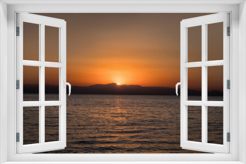 Fototapeta Naklejka Na Ścianę Okno 3D - sunset on the sea, amazing view of taurus mountain range