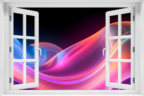 Vibrant Motion Background: Abstract 3D Render with Iridescent Curved Wave for Engaging Designs