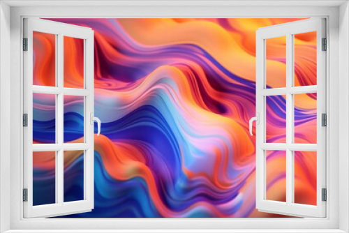  Abstract colorful wave background, generative ai