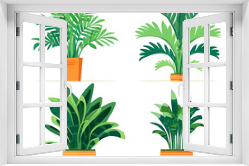 Fototapeta Naklejka Na Ścianę Okno 3D - Set of houseplants. Indoor plant in modern flowerpot. Decorative houseplants for interior home decoration