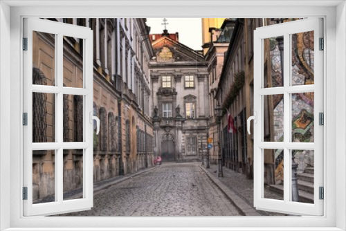 Fototapeta Naklejka Na Ścianę Okno 3D - old town street