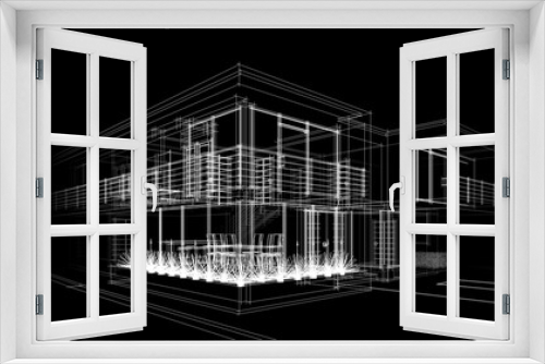 Fototapeta Naklejka Na Ścianę Okno 3D - 3d render of a building