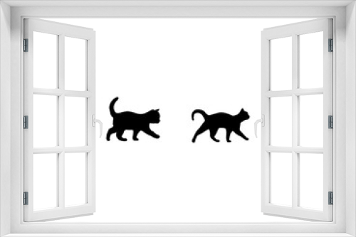 Fototapeta Naklejka Na Ścianę Okno 3D - Cat silhouette vector. Cat vector art, icon, and vector images.