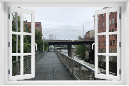 Fototapeta Naklejka Na Ścianę Okno 3D - Bridge and river 2