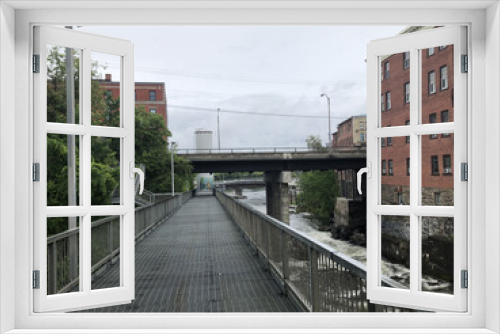 Fototapeta Naklejka Na Ścianę Okno 3D - Bridge and river