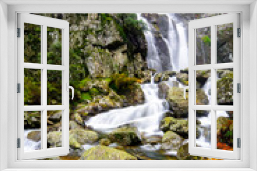 Fototapeta Naklejka Na Ścianę Okno 3D - Pure water waterfall in Las Hurdes, Meancera waterfall