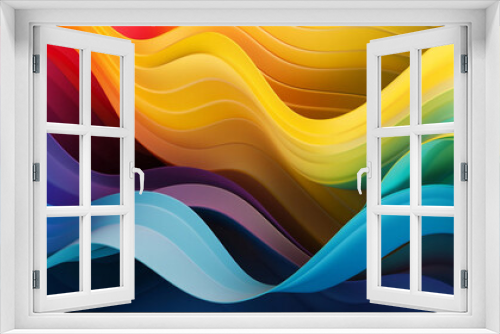 Abstract Rainbow Waves Pattern Background, banner, generative AI
