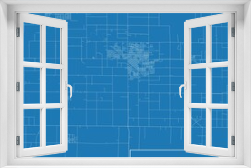 Blueprint US city map of Dinuba, California.