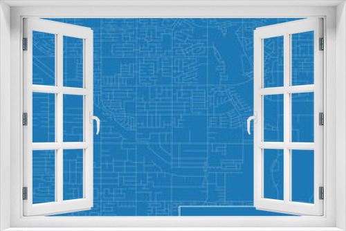 Blueprint US city map of Bakersfield, California.