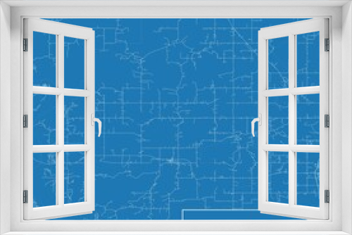 Blueprint US city map of Hulbert, Oklahoma.