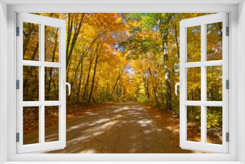 Fototapeta Naklejka Na Ścianę Okno 3D - Fall colours country road