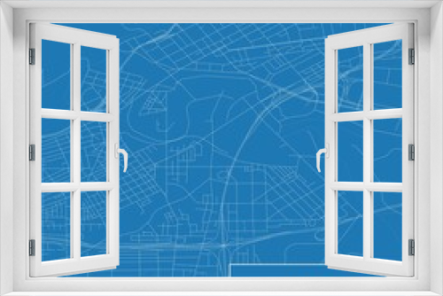 Blueprint US city map of Cleveland, Ohio.