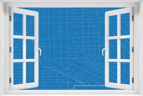 Blueprint US city map of Toledo, Ohio.